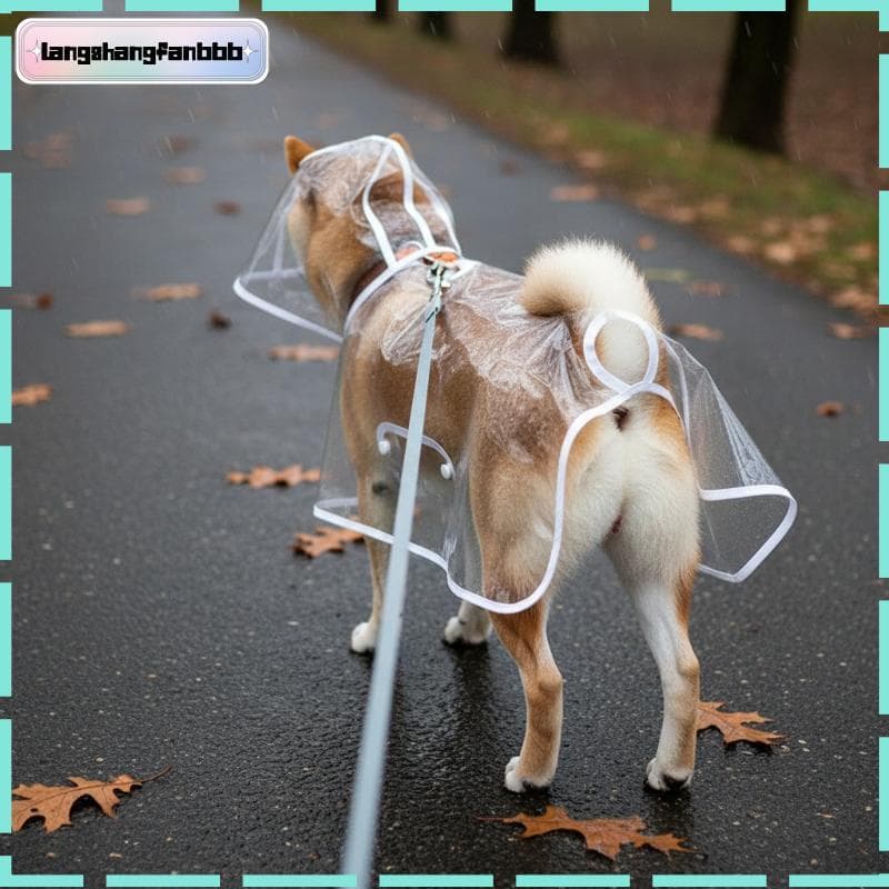 [LANGB] Capa De Chuva Transparente À Prova D'água Para Cães Com Capuz E Leve Roupas Animais De Estimação Atividades Ao A