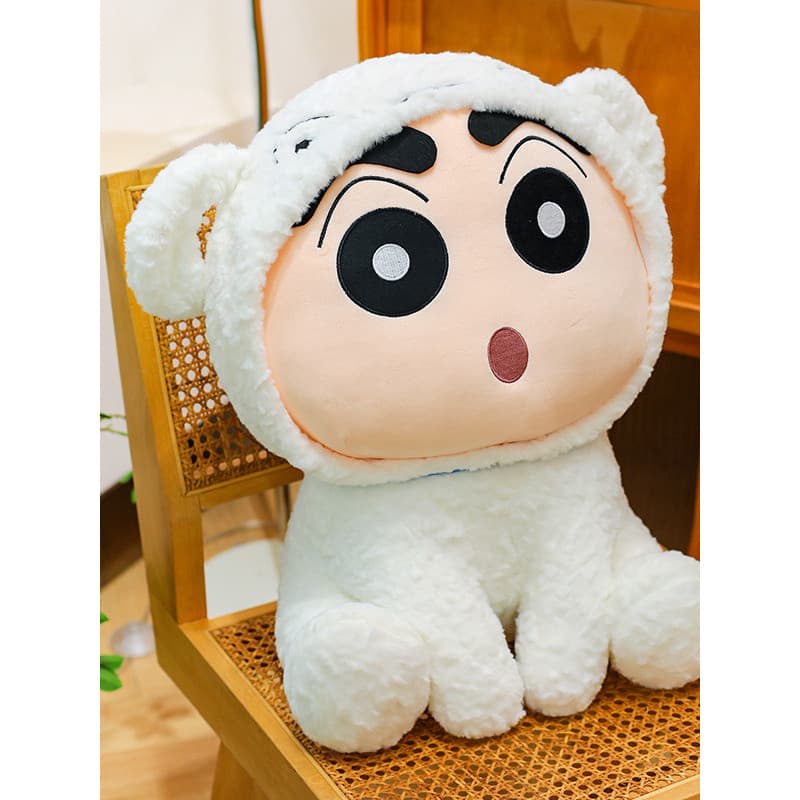 Cross-Border pequeno cão branco transformado Shin-Chan brinquedo de pelúcia boneca dormir travesseiro garra máquina pres