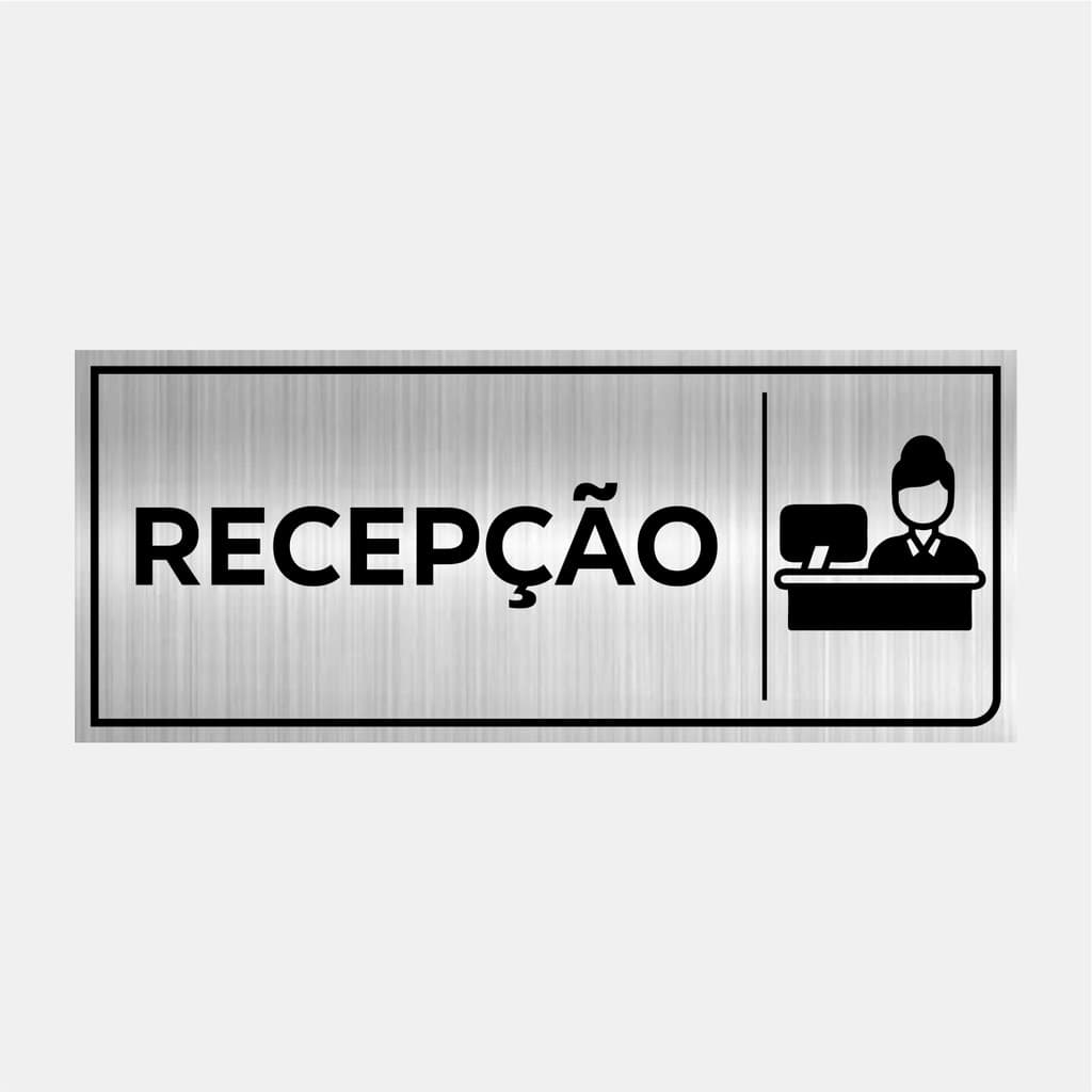 Placa Identificação Recepção Com Fita Dupla Face 24x10cm