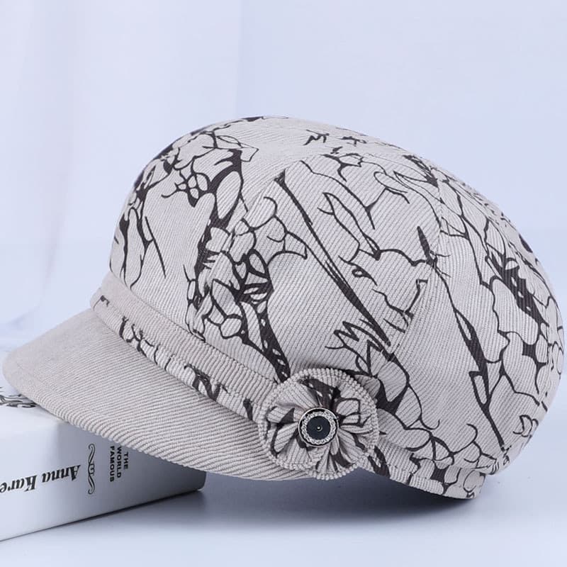 Chapéu de idosos de meia-idade feminino primavera outono mãe chapéu de pano fino de aba curta avó boné de pico idosos Su