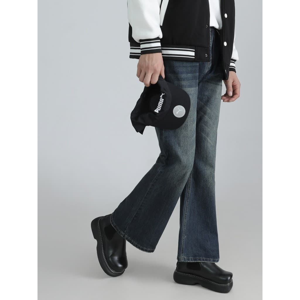 Design sentimento queimado calças Retro angustiado gato bigode Jeans ligeiramente solto versão coreana em linha reta nov