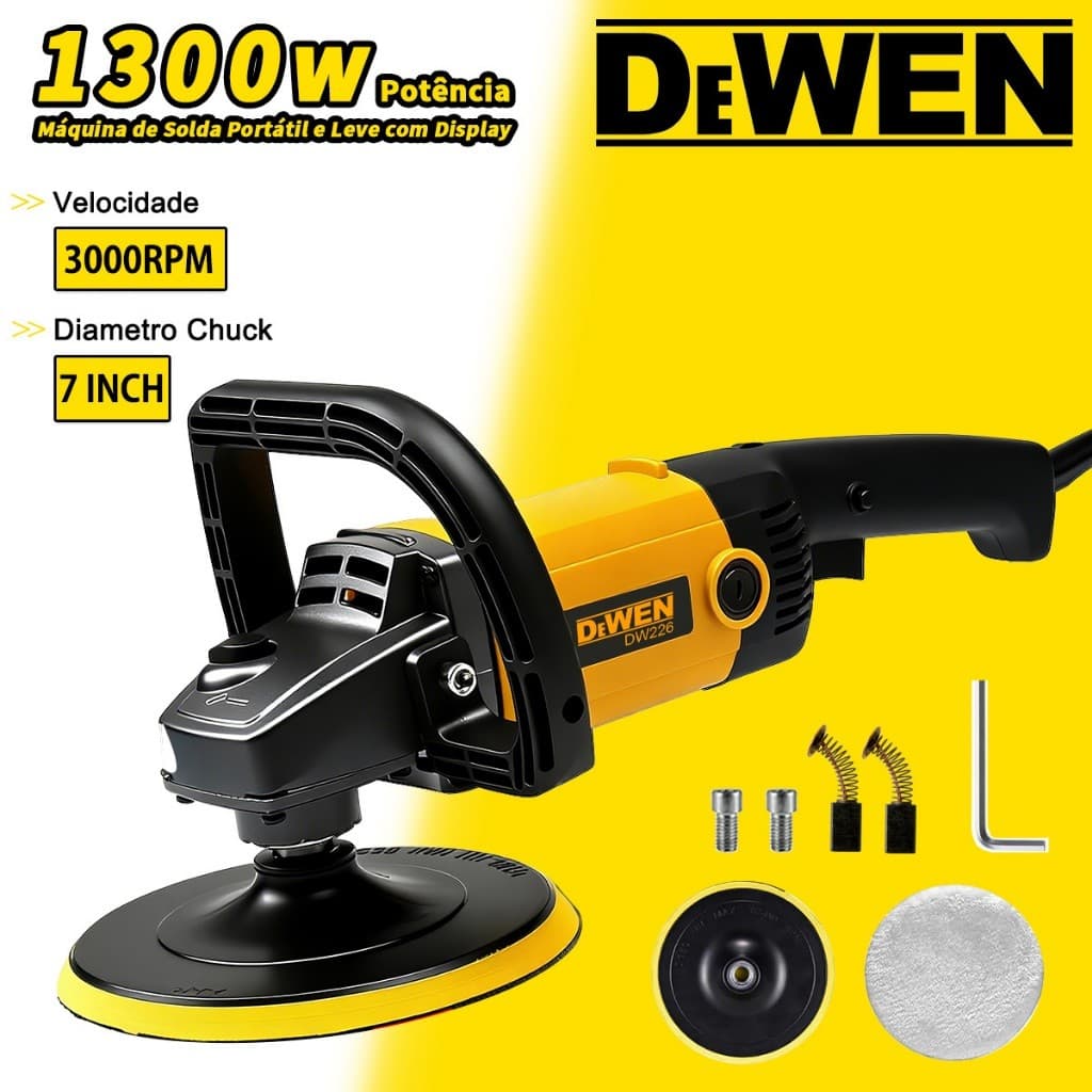 Politriz Automotiva Profissional 7 Pol 1300 watts com 7 Velocidades  (600-3000 rpm)（50HZ/60HZ）