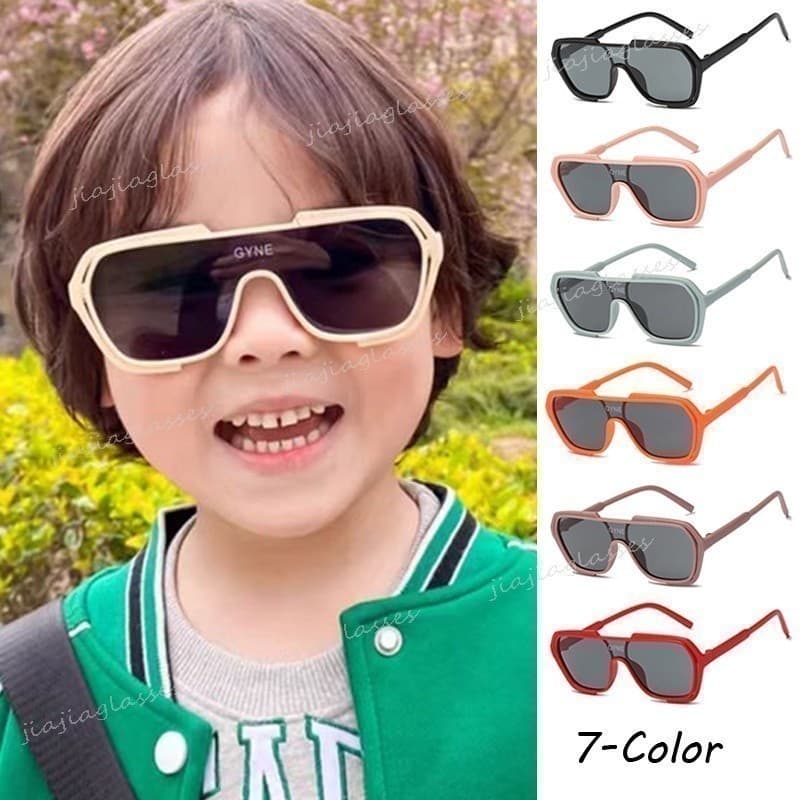 Óculos De Sol Infantis Moda De Uma Peça De Armação Grande Proteção UV Personalidade Rua Tiro Meninos E Meninas Modelagem