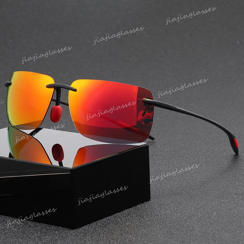 Óculos De Sol Polarizados Ultra Leves TR90 Quadrados Sem Moldura Para Homens Mulheres Ao Ar Livre Condução Pesca Uv400