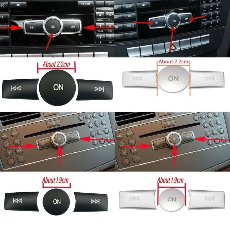 Console Do Carro CD Painel Multimídia Interruptor Botões Lantejoulas Volume No Botão Capa Apto Para Mercedes Benz Ce Cla