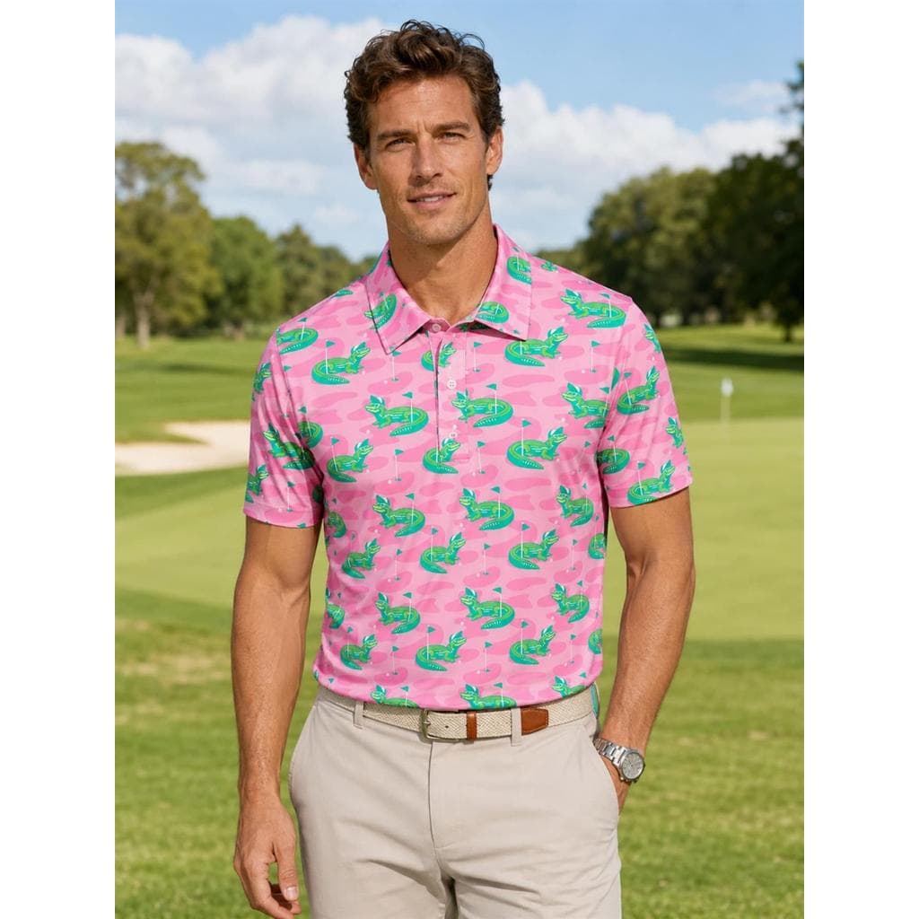 Camisa polo divertida para presente de dia dos pais, presente para o pai, camisa polo masculina de manga curta, estampa
