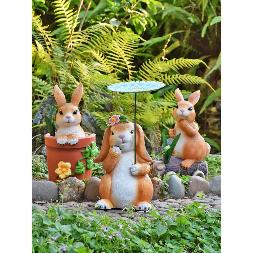 Pátio ao ar livre jardim dos desenhos animados coelho vaso de flores decoração ornamentos jardim de infância paisagem pa