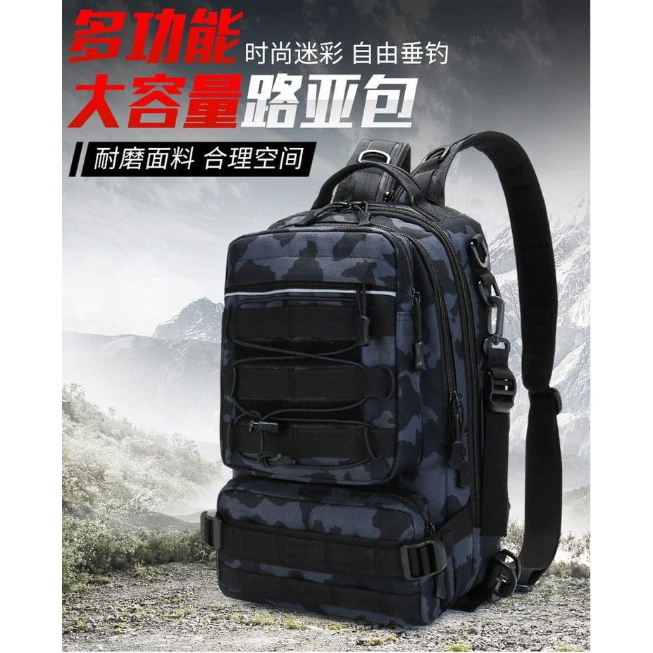 Bolsa transversal especializada de ombro único e duplo para pesca com isca, bolsa de pesca ao ar livre para homens, bols