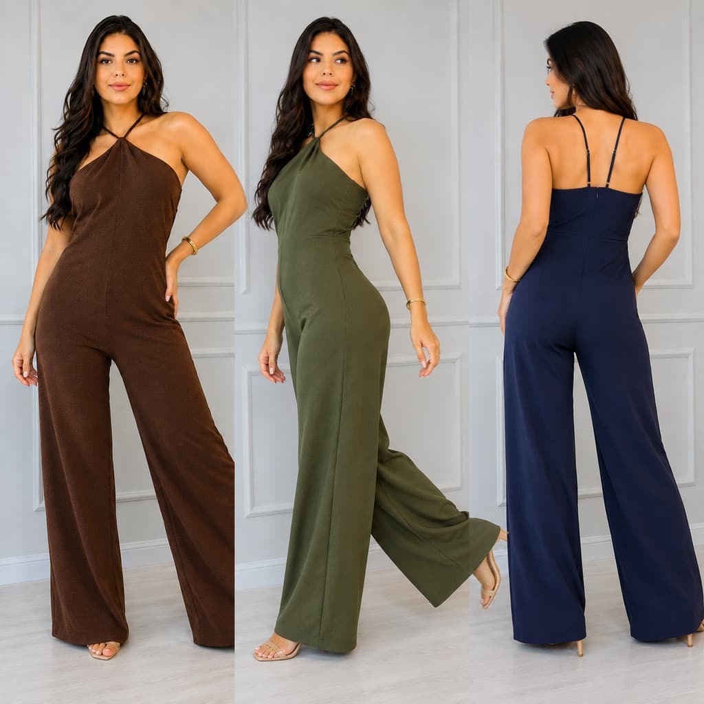 Macacão Feminino Alfaiataria Pantalona Longo com Tiras Elegante Social Festa Casamento Formatura Convidada P ao G Luxo
