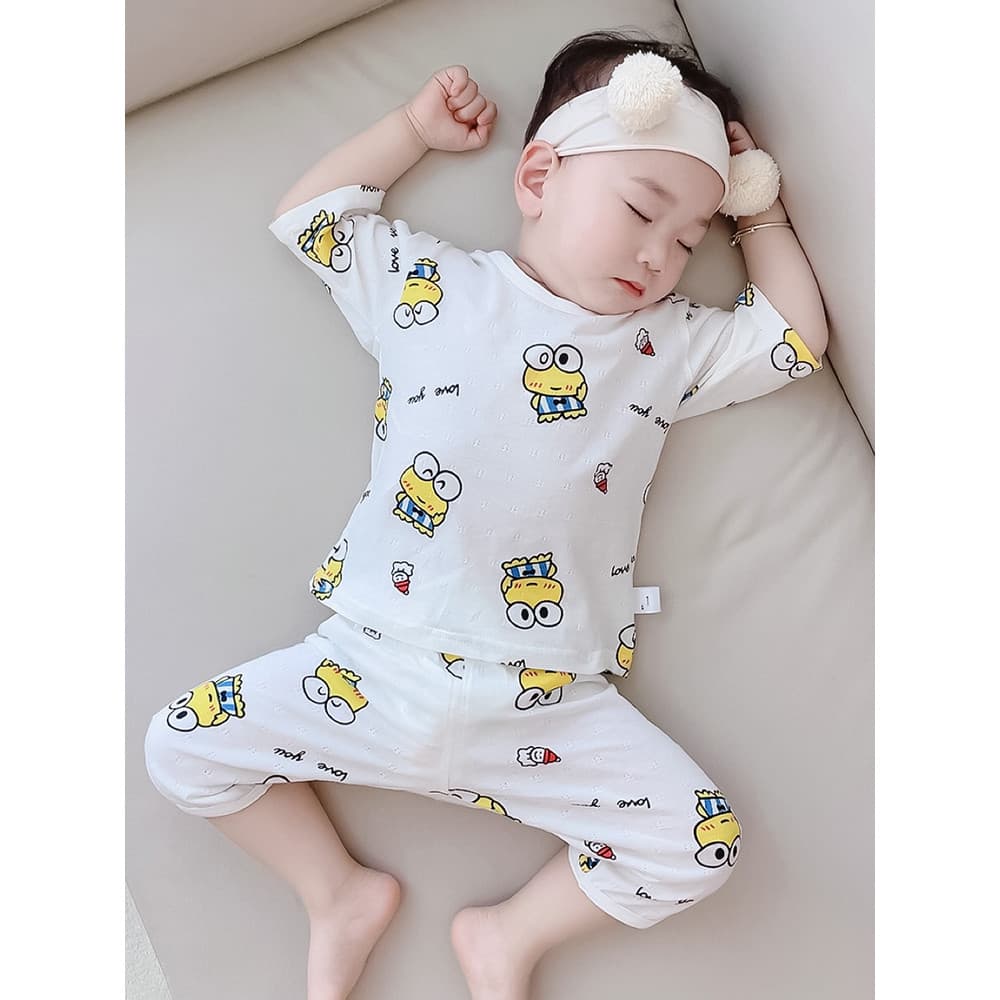 Meninos verão crianças pijamas conjunto fino puro algodão meninas roupas de casa do bebê ar condicionado roupas algodão