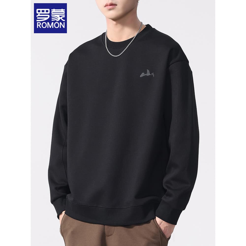 Romon americano pesado moletom 2026 masculino outono inverno novo estilo solto em torno do pescoço High-End de manga com