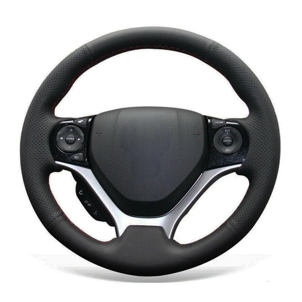 Capa De Volante Do Carro Antiderrapante Preto Couro Artificial Para Honda Civic 9 2012-2015 Acessórios Produtos Interior