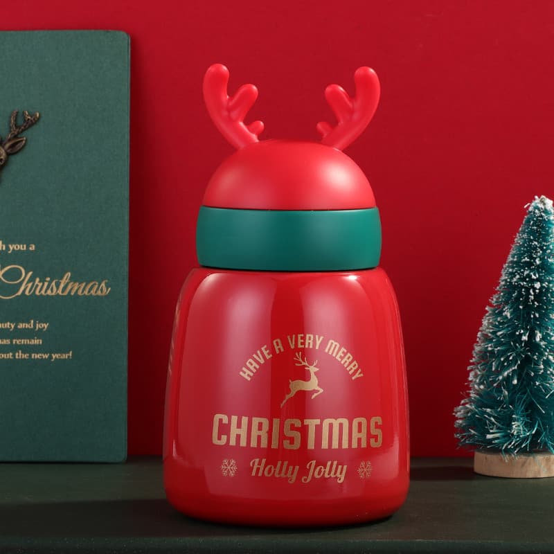 Presente de natal copo térmico feminino de alto valor estudante portátil crianças Elk copo de água 304 aço inoxidável ma