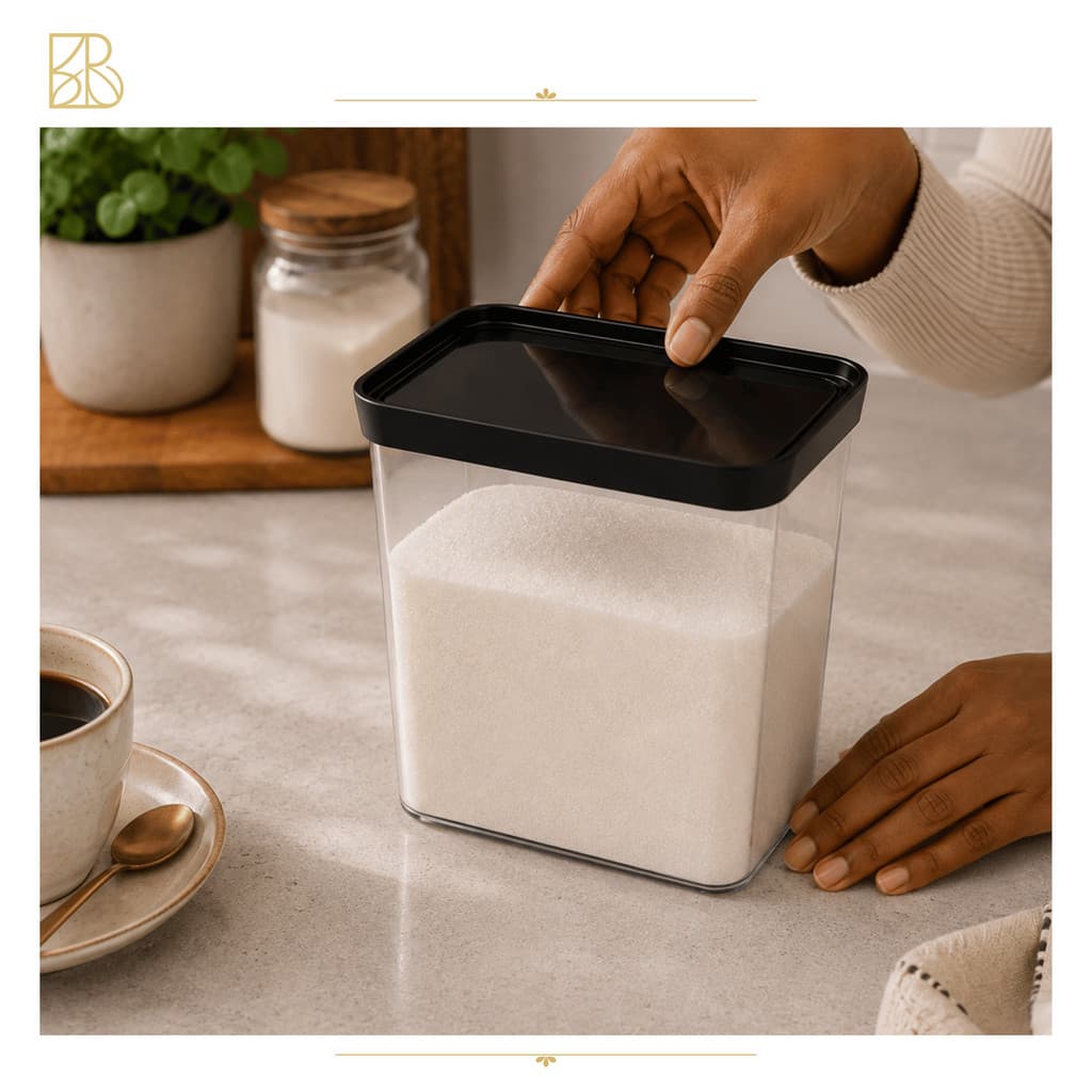 Pote Hermético 1,5L Premium com Tampa | Pote Hermético para Açúcar | Organizador de Alimentos