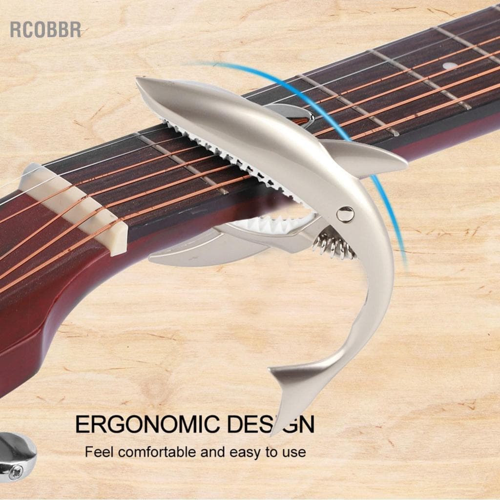Rcobbr Irfora Liga de Zinco Shark Design Guitar Capo Braçadeira de troca rápida para guitarras elétricas e Ukulele