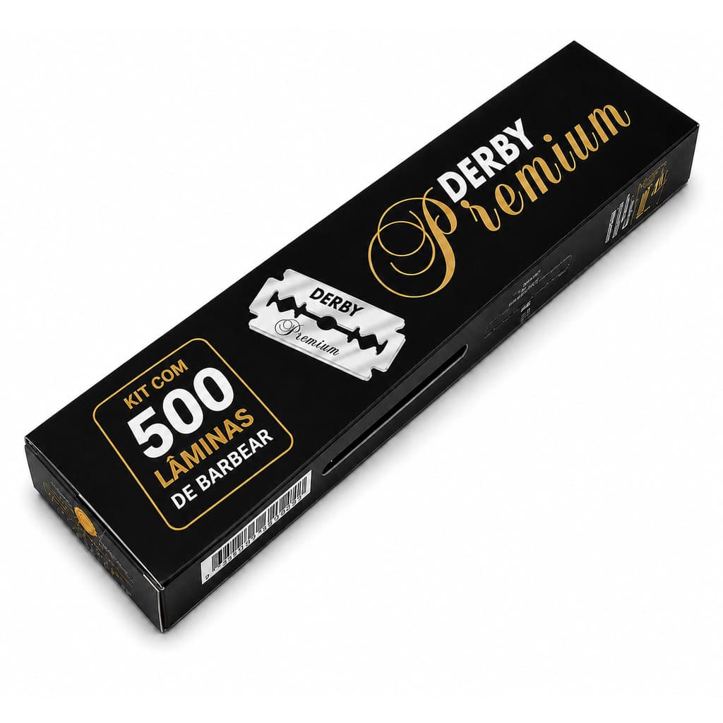 Kit 500 Lâminas De Barbear Derby Premium Tubo 4 Caixa