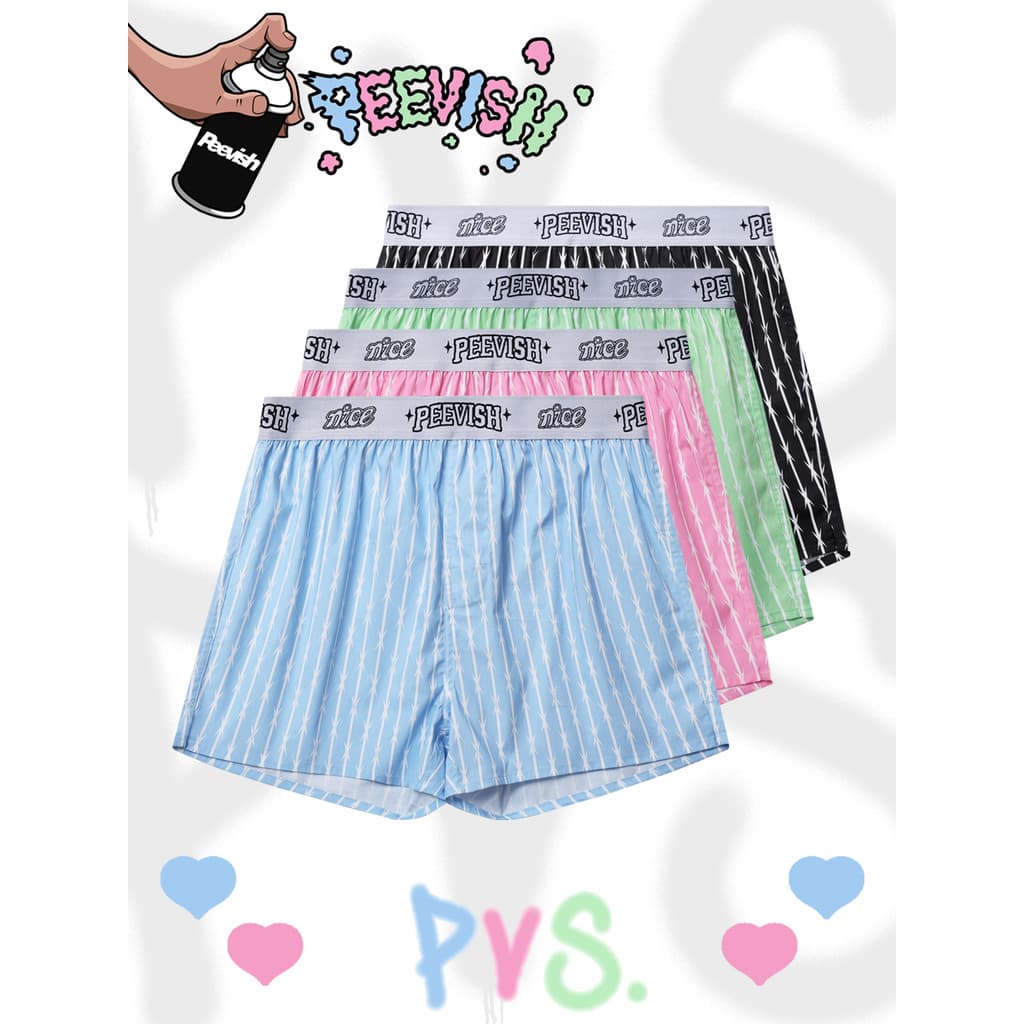 PEEVISH PEEVISH Calças de seta de algodão puro Roupa íntima solta Homens Mulheres Casa Calças de pijama curtas Calças de