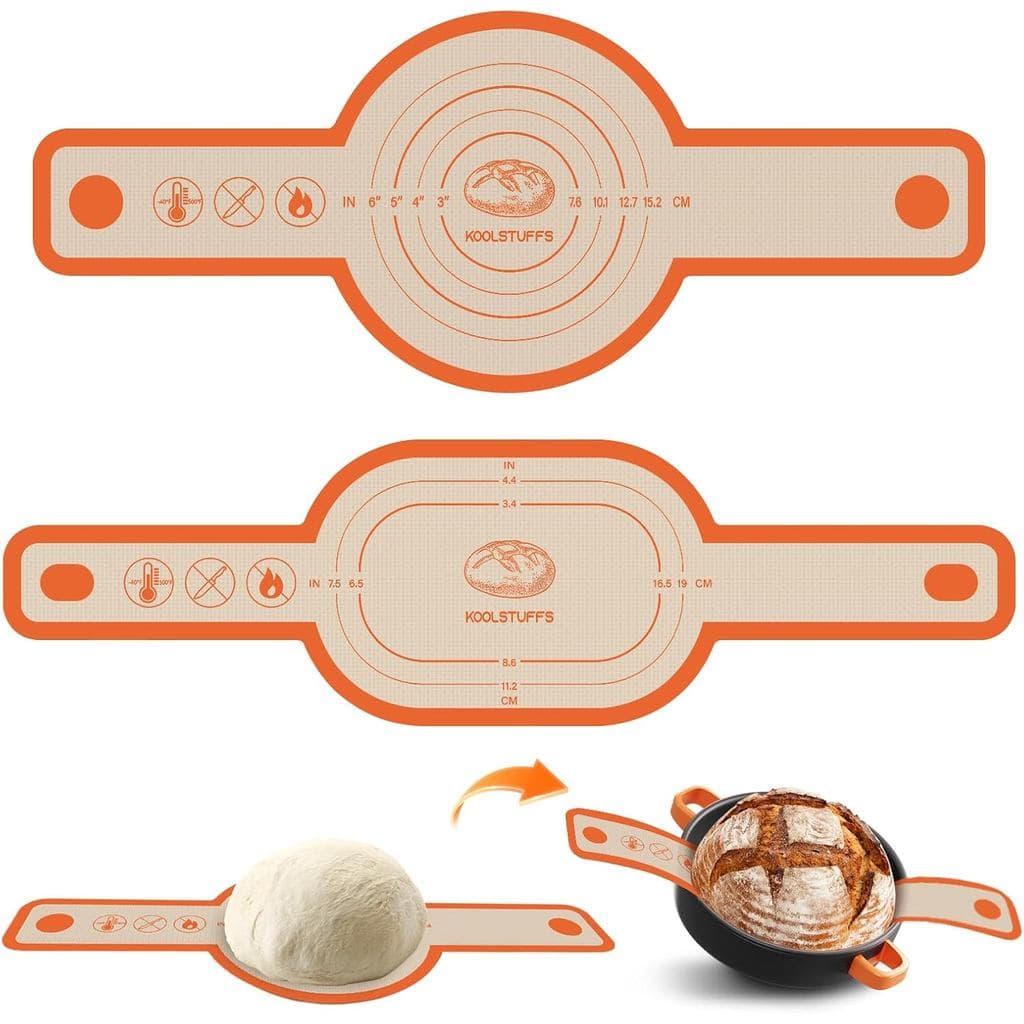 Tapetes de silicone ovais e redondos para pão, conjunto de 2 peças antiaderentes e reutilizáveis, usados para utensílios