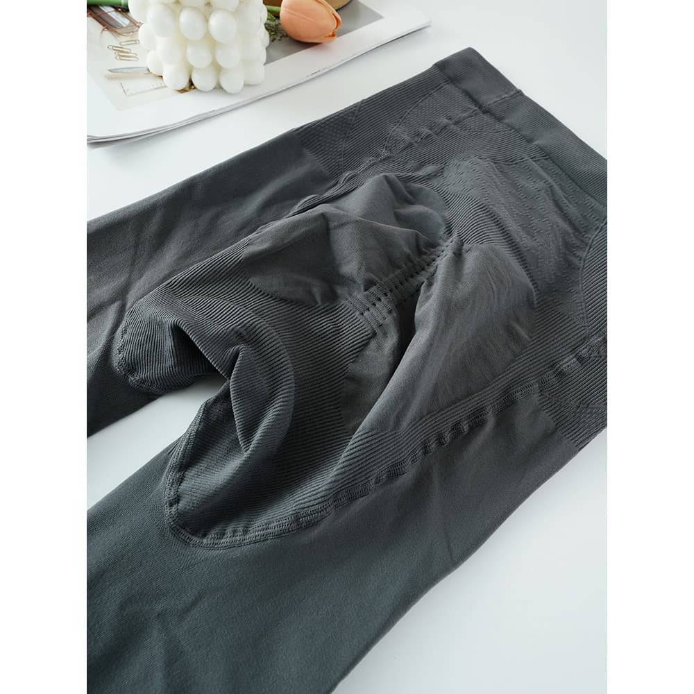 Cinza cintura alta abdômen apertando meia-calça feminina mais magro olhar sem costura Anti-Snagging Leggings alta elasti