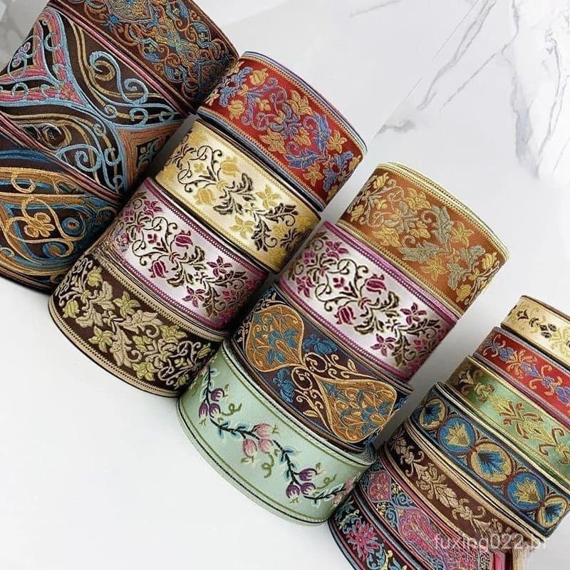 GUOJH Fita Bordada Acessórios De Costura Em Estilo Miao Saia Vintage Algemas De Vestuário Colarinho Casa De Bricolagem