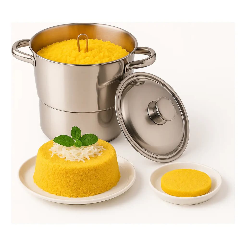 Panela Cuscuzeira Inox 16cm Cuscuz Nordeste Saudável Grande