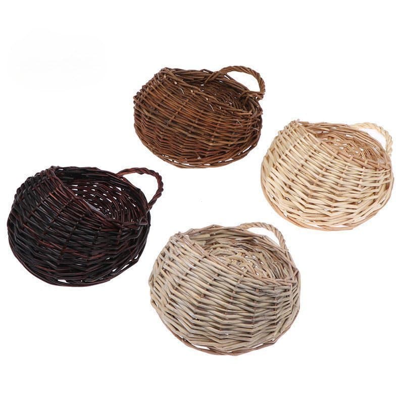 Vaso de flores Honeybird, montado na parede, cesto de vime, suporte para plantas de jardim, lindo M3PA