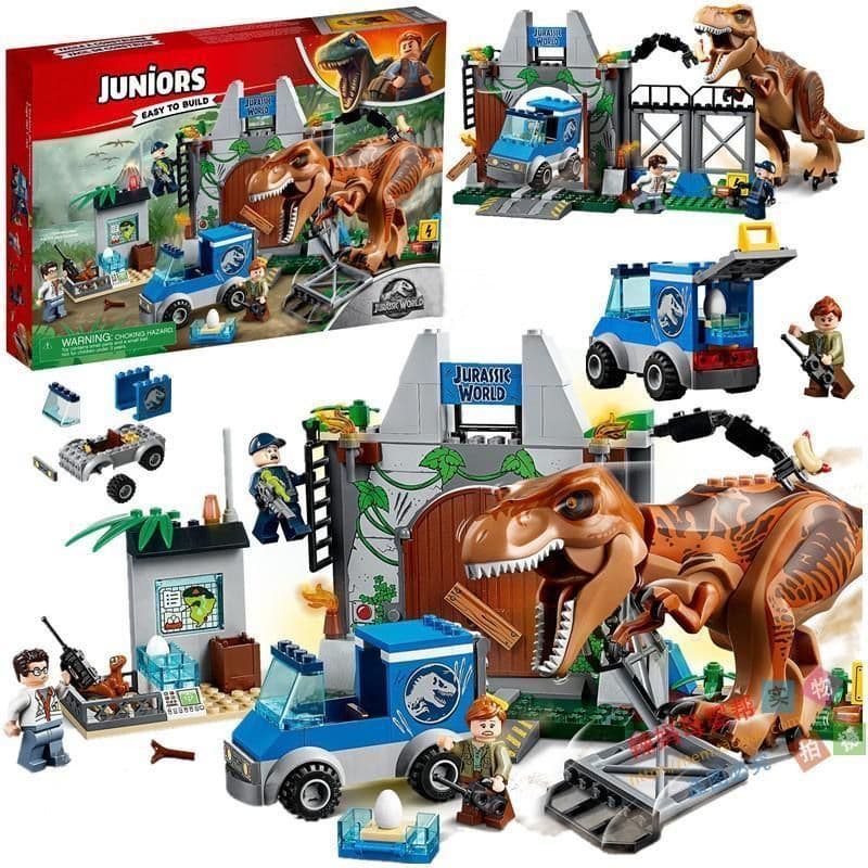 Compatível Lego dinossauro série tiranossauro Rex Escape bloco de construção brinquedos meninos meninas presentes