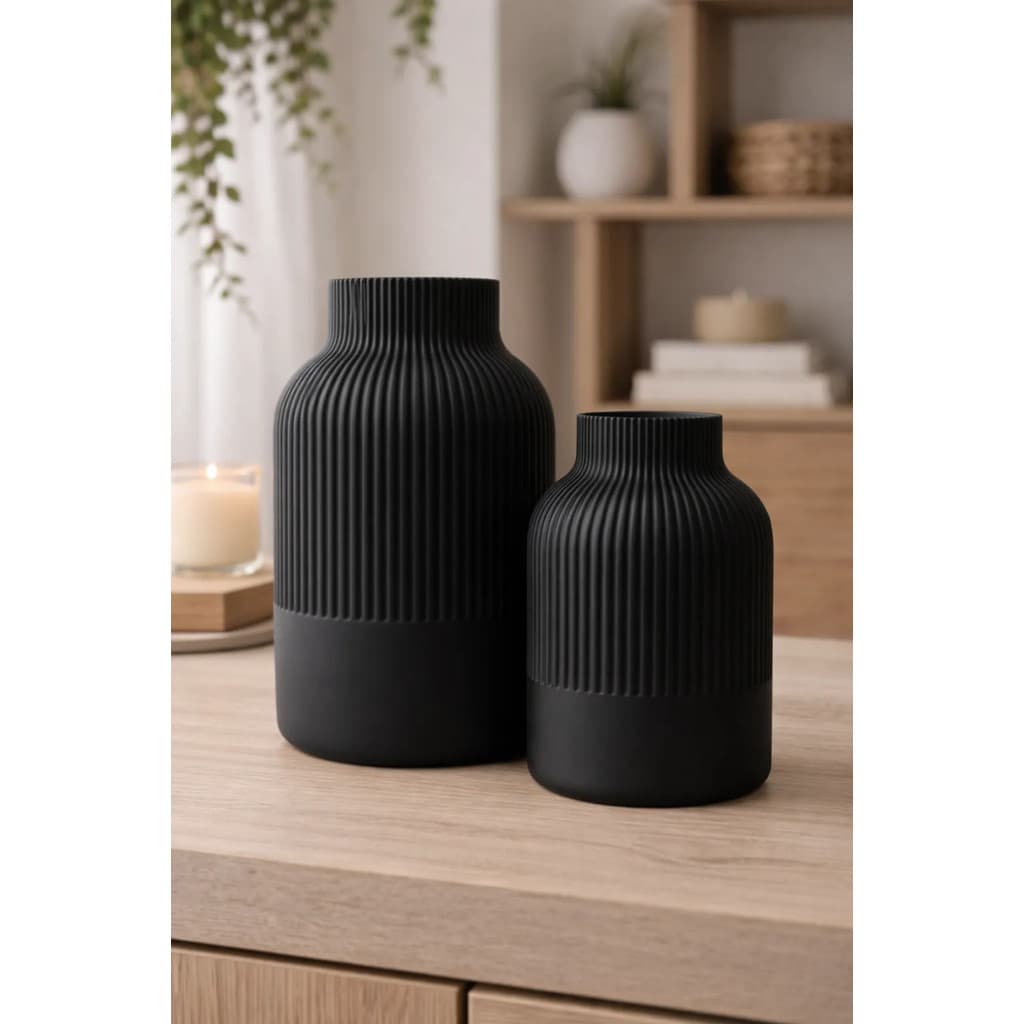Vaso Canelado Decorativo Minimalista Enfeite Ambientes
