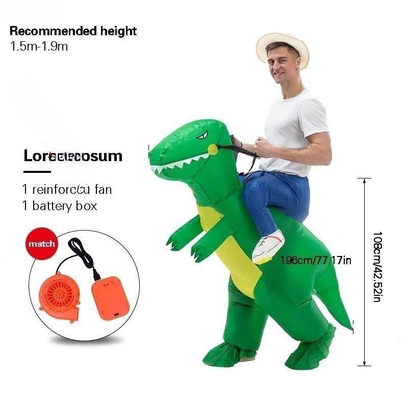 Dinossauro inflável Costume Air Blow Halloween Costume Toy