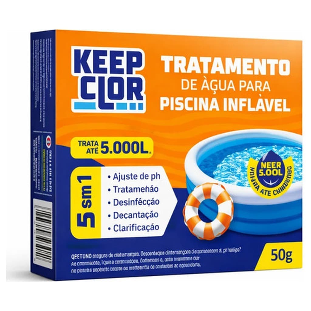 Keepclor Tratamento Piscina Inflável 5 Em 1 50g pH Oxidação Desinfecção Decantação Clarificação 5000L