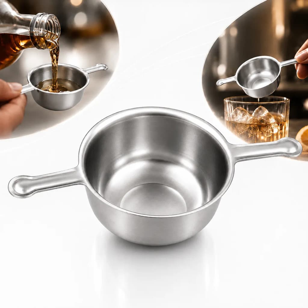 Dosador Medidor De Bebidas Cachaça 50ml Whisky Aço Inox Alça Dupla Jigger Profissional Bar Barista Barman