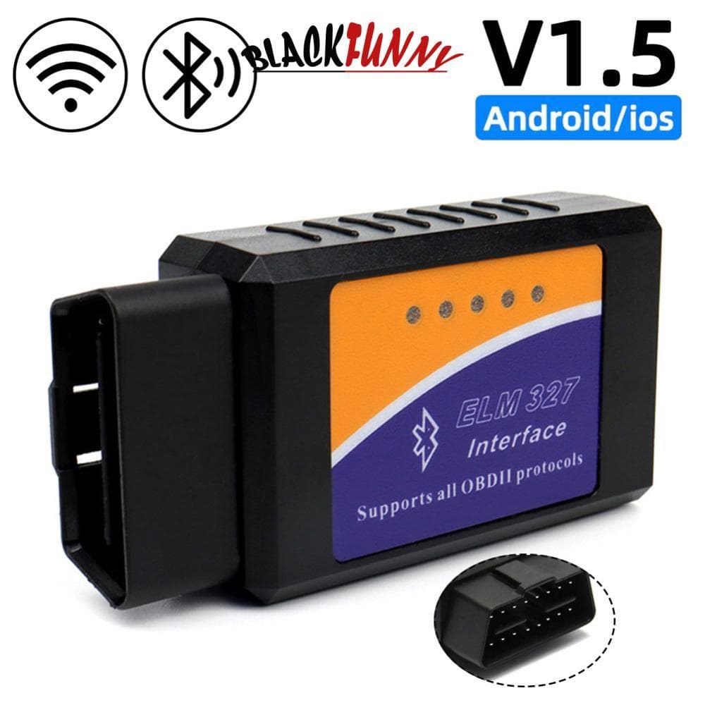 BLACKFUNNY OBD2 ELM327 V1.5 Scanner Bluetooth Detector De Diagnóstico Do Carro Ferramenta Leitor Código OBD 2 Para IOS A