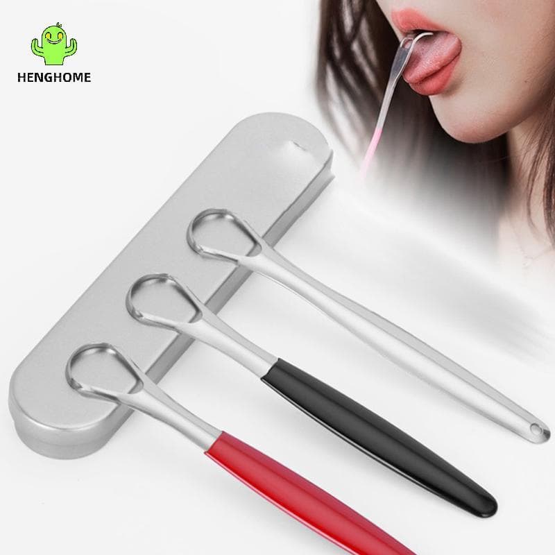 HENGHOME Raspador De Língua De Aço Inoxidável Limpador Oral Escova De Boca Médica Reutilizável Novo