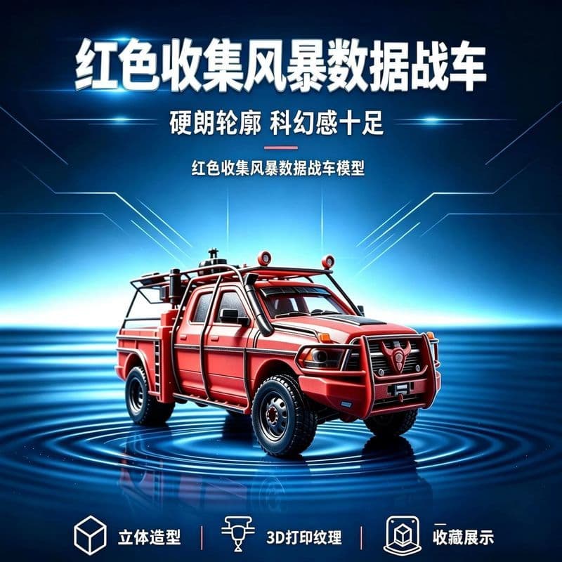 Chariot vermelho implantado Tornado Intercept carro modelo móvel decorações de decoração de mesa para amigos