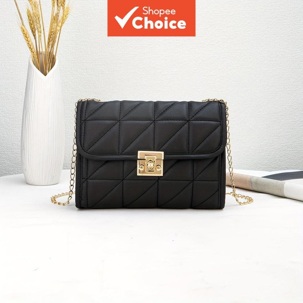 Bolsa de corrente bordada, bolsa quadrada simples, bolsas tiracolo para mulheres