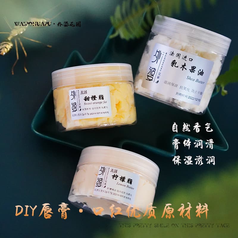 Diy artesanal batom matéria-prima doce laranja limão Aloe Vera manteiga manteiga manteiga de karité materiais de produçã