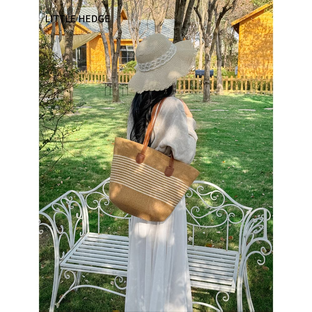 Bolsa bolsa transversal feminino Bolsa de palha feminina 2026 novo estilo sacola praia férias bolsa de ombro clássico Al