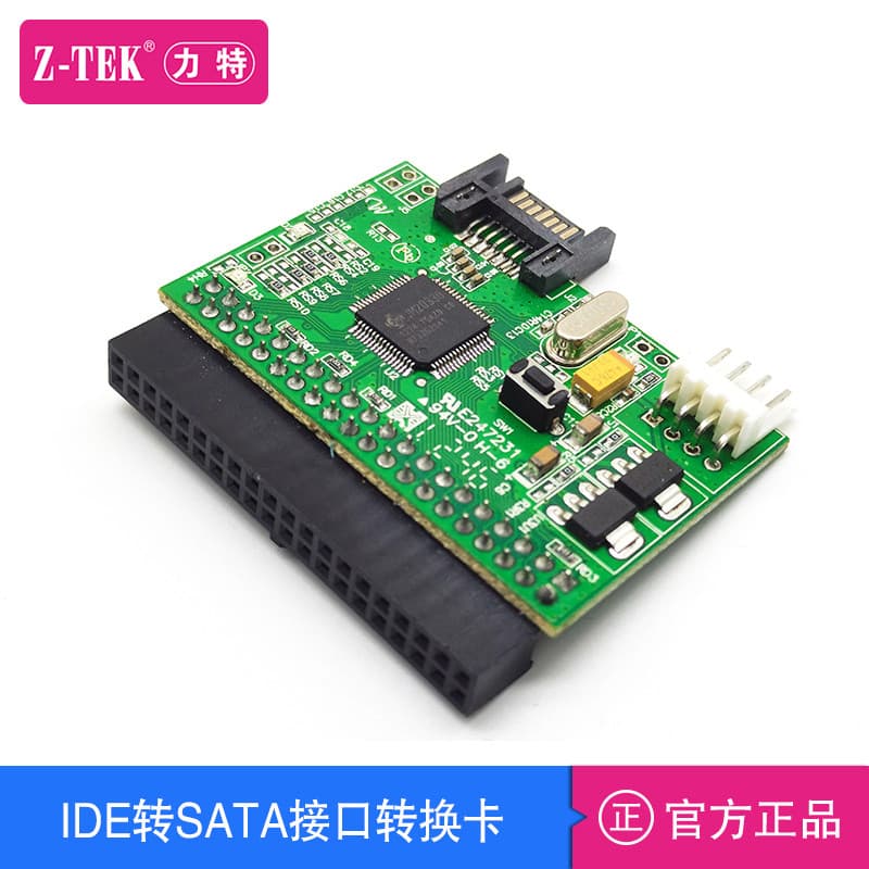 Z-TEK IDE para placa adaptadora SATA Unidade óptica Conversor de placa-mãe de disco rígido JM20330 Chip ZE592