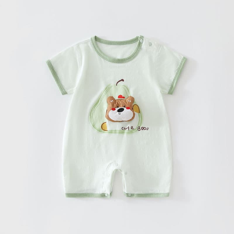 Bebê verão estilo fino macacão de bebê recém-nascido Shorts de manga curta macacão Tencel bebê em torno do pescoço legal
