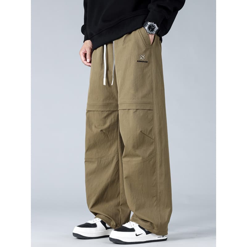 Estilo geral calças casuais dos homens 2026 primavera outono novo estilo solto calças retas Tether bolso rua Wear calças