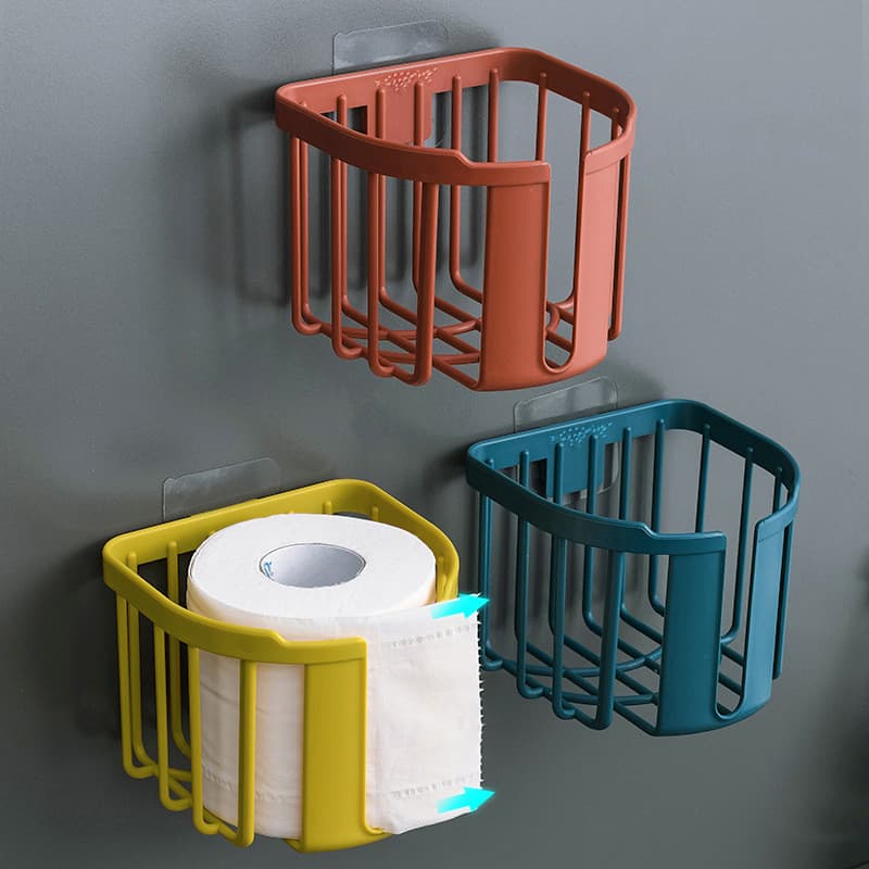 Prateleira de parede para banheiro, tecido Lanzi, multifuncional, multiuso, rolo de papel, caixa de armazenamento sem pe