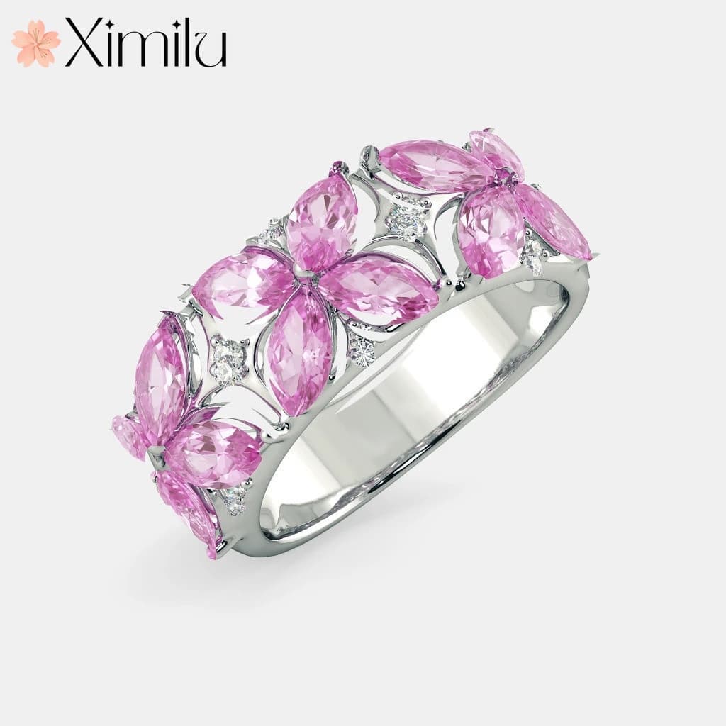 ⭐ Original flor de cerejeira novo estilo jasmim rosa diamante anel feminino noivado moda jóias luxo