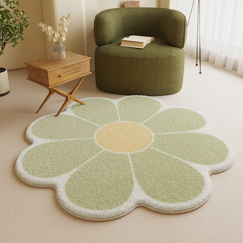 [Novo produto] ins pequeno girassol fresco quarto tapete sala doméstica loja inteira imitação de caxemira tapete sala de