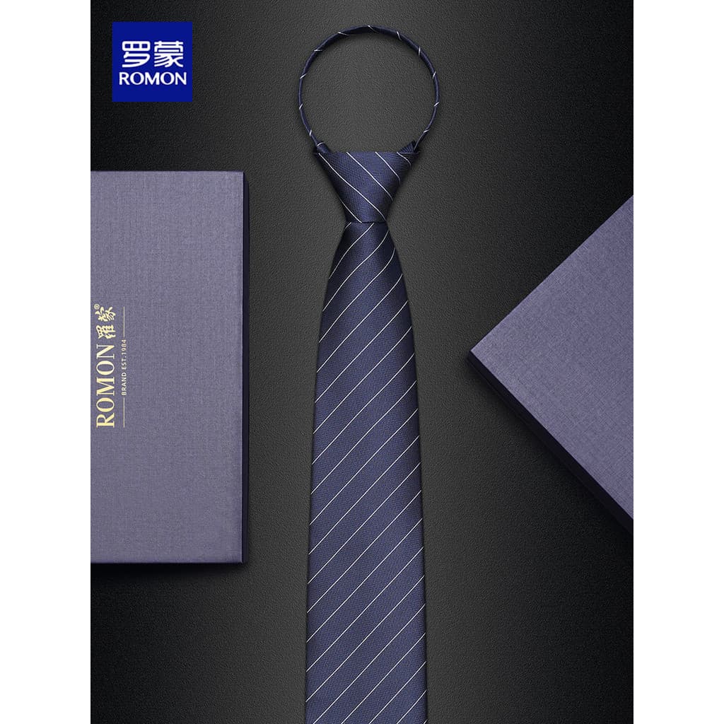 Lomon gravata masculina estilo zíper roupa Formal livre amarrando azul preto High-End terno de negócios camisa casamento