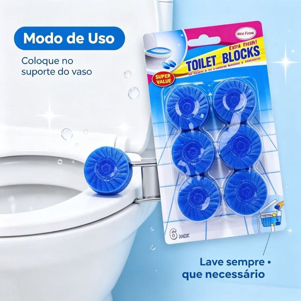 Pastilhas Aromatizadas Para Vaso Sanitário, Limpeza e Higienização Banheiro, Ação Duradoura, Fragrância Agradável