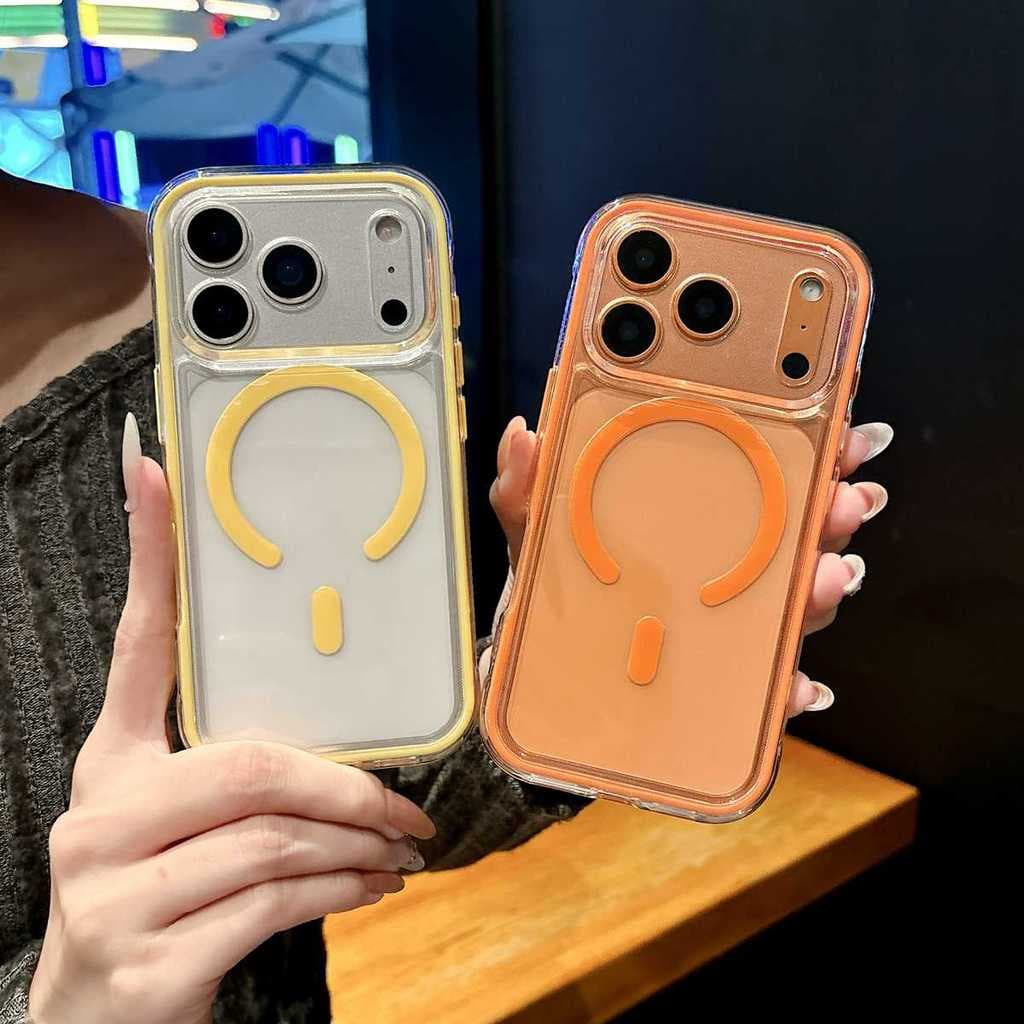 Moda Antiderrapante Borda HD Caso De Carregamento Transparente Para Apple iPhone 11 12 13 14 15 16 17 18 Pro Max Companh