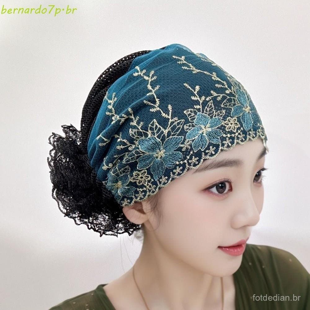 Chapéu De Ondulação De Renda BNARDO Beauty , Cabelo Encaracolado Elástico Com Flores Bordadas Macias , Boné De Beleza Pa