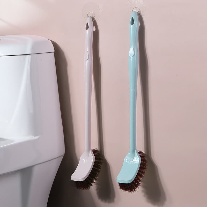 Escova de vaso sanitário com cabo longo, sem ângulo morto, agachamento, escova de limpeza de vaso sanitário, estilo domé