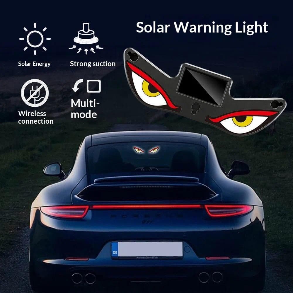 Luz De Advertência Decorativa Solar Sem Fio LED Olho De Demônio Montado Em Carro-Neon Piscante Para Janela Interna