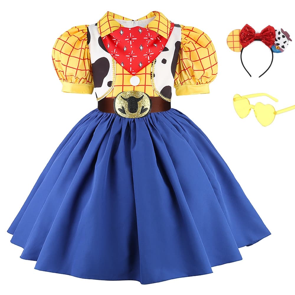 Vestido de Princesa para Festa Infantil de Meninas, Toy Story 2026, Fantasia de Aniversário, Halloween, Cosplay, Verão,